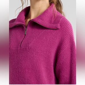 Zella Cozy Quarter Zip Rib Purple Boysen size medium